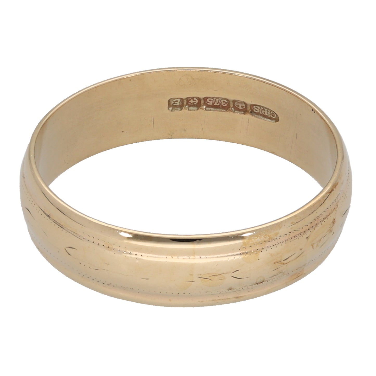 9ct Gold Plain Wedding Ring Size R