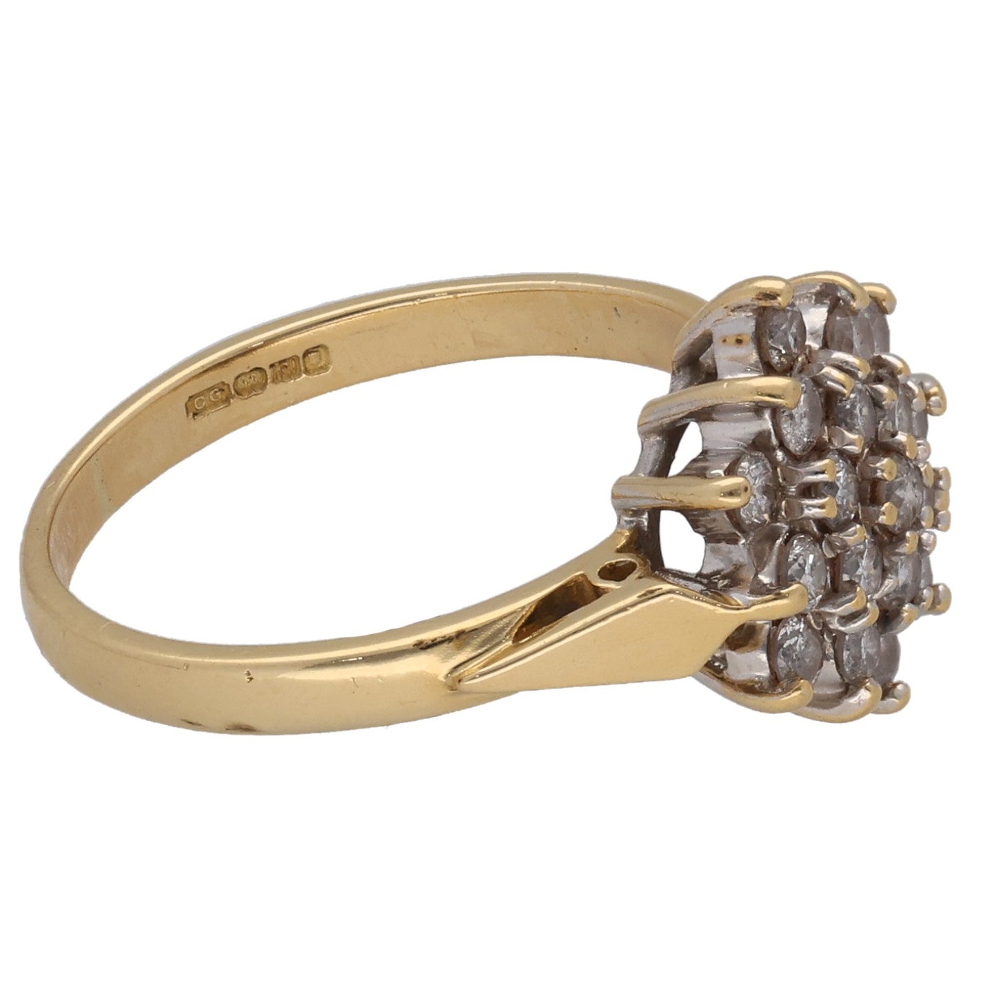 18ct Gold 0.50ct Diamond Cluster Ring Size L