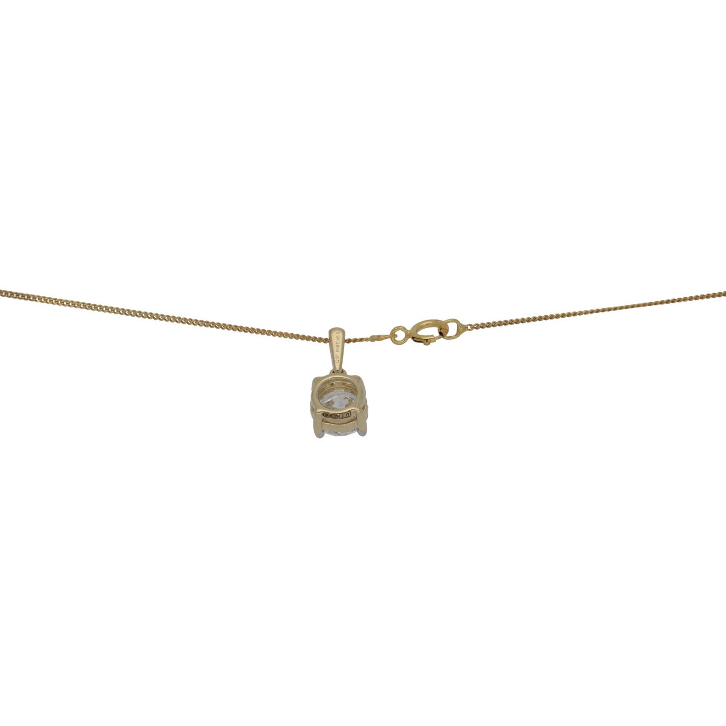 New 9ct Gold 1.00ct Laboratory-Grown Diamond Solitaire Pendant With Chain