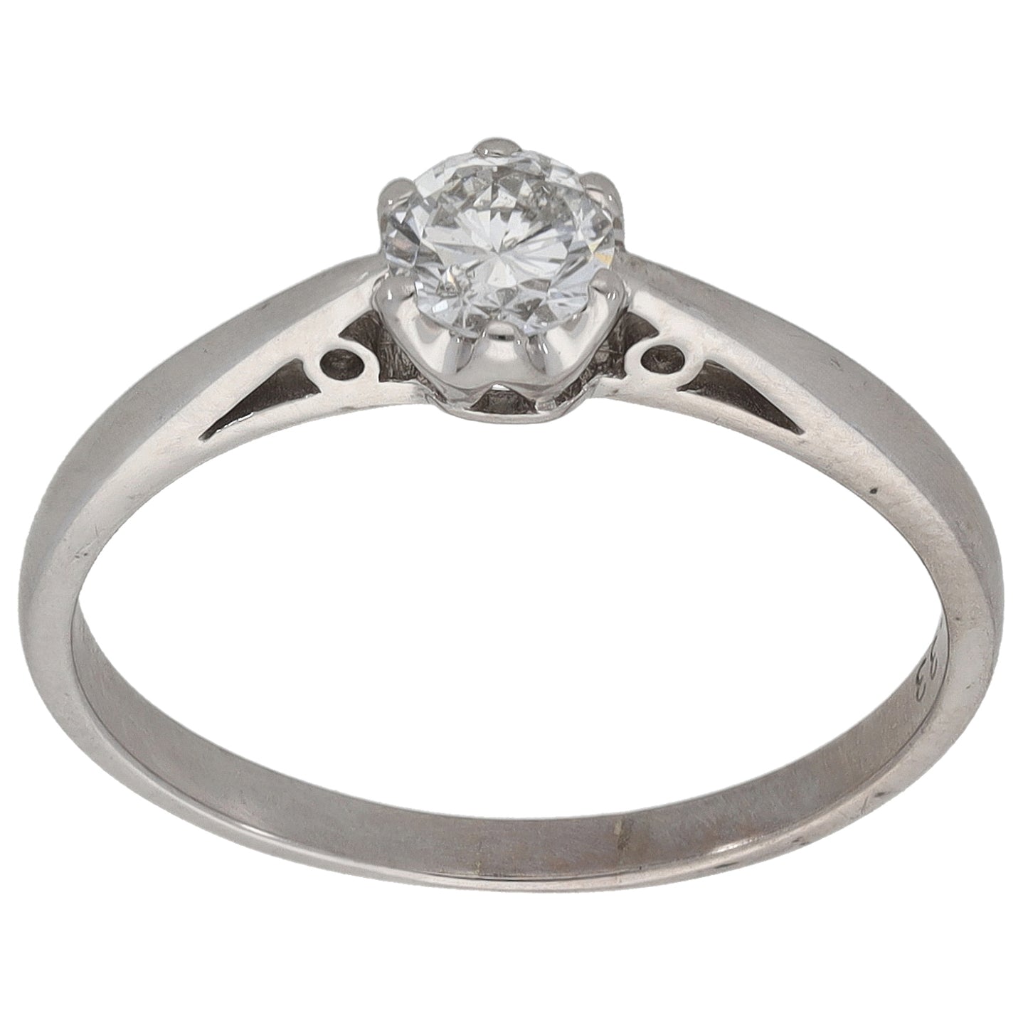 18ct White Gold 0.33ct Diamond Solitaire Ring Size O