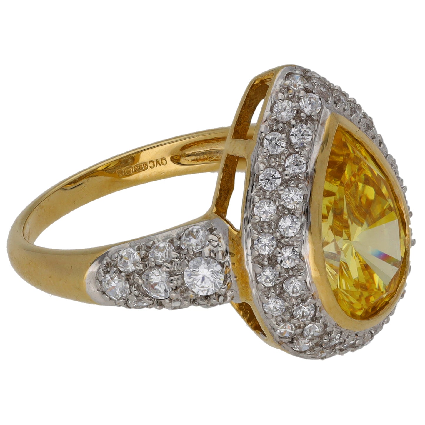 14ct Gold Imitation Gems Dress/Cocktail Ring Size N