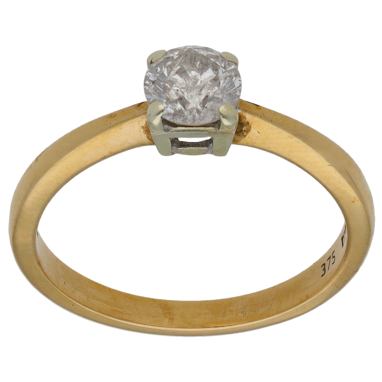 9ct Gold 0.50ct Diamond Solitaire Ring Size L