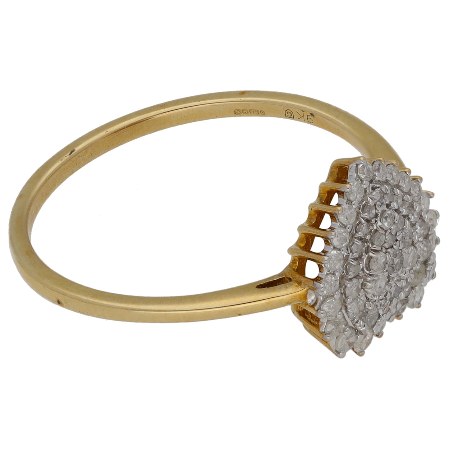 9ct Bicolour Gold 0.275ct Diamond Cluster Ring Size U