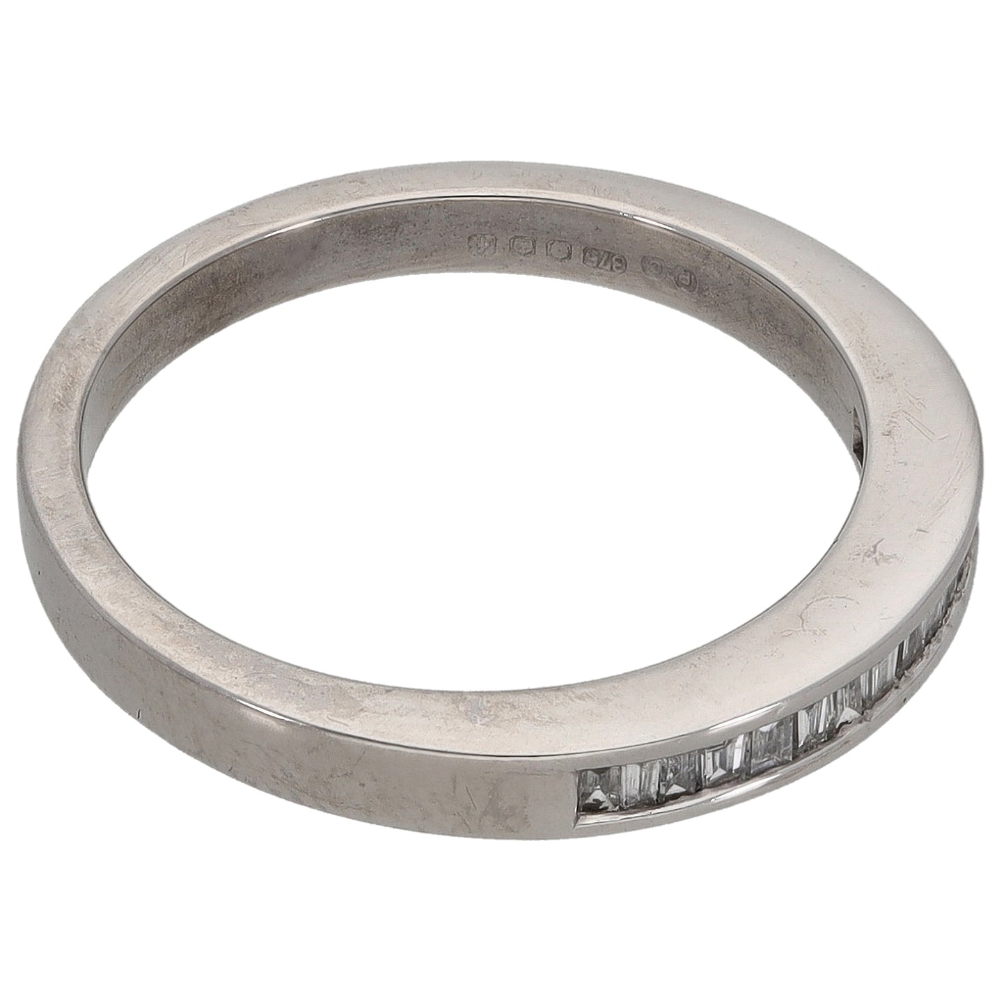 9ct White Gold 0.17ct Diamond Half Eternity Ring Size L