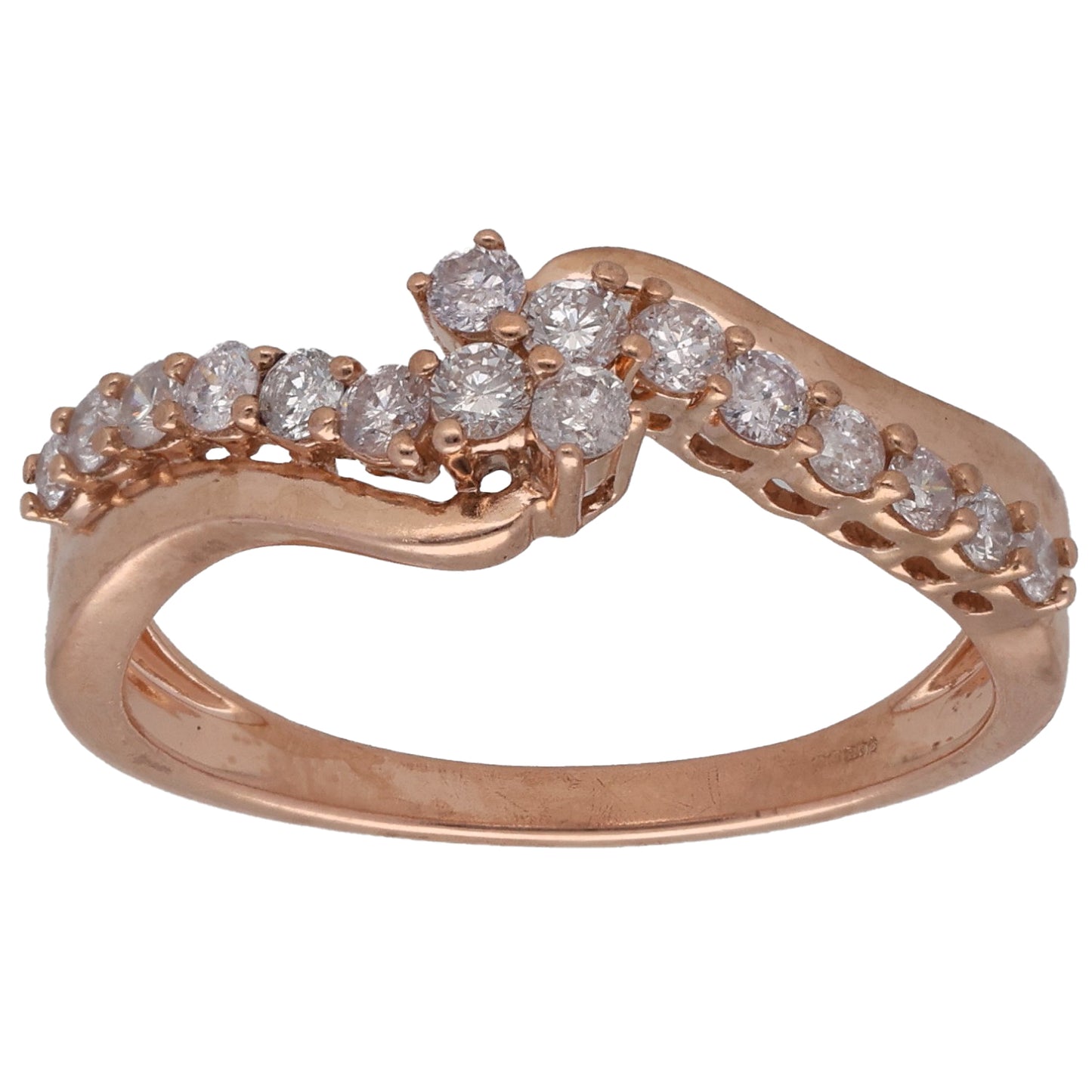 9ct Rose Gold 0.48ct Diamond Dress/Cocktail Ring Size P