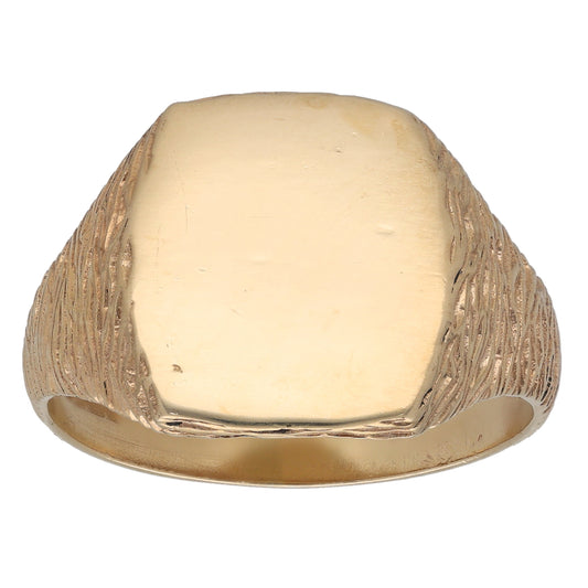 9ct Gold Plain Signet Ring Size Y