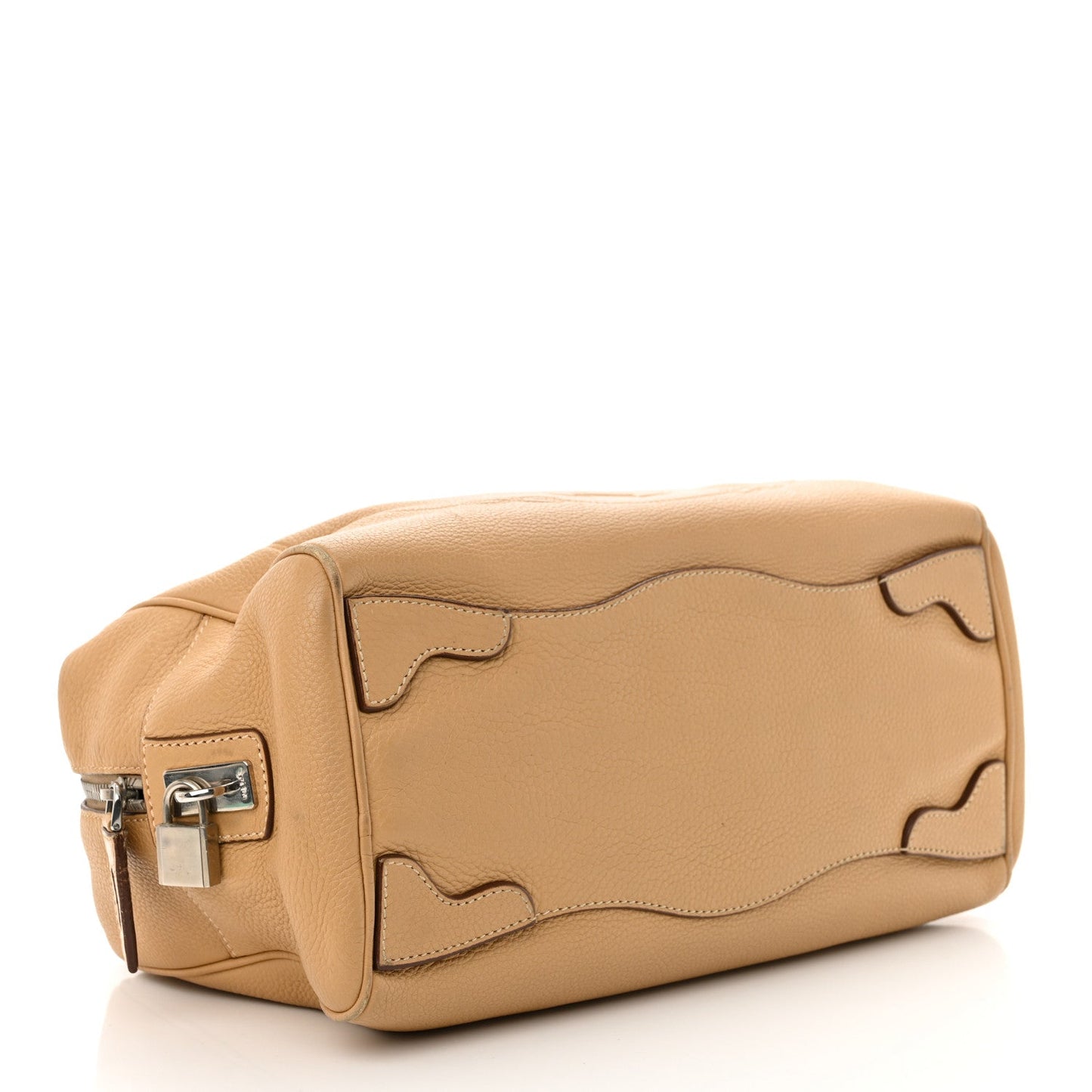 Prada Boston Vitello Daino Leather Bag - Beige