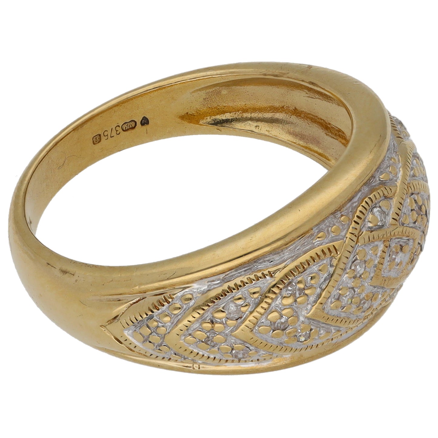 9ct Gold 0.10ct Diamond Alternative Ring Size M