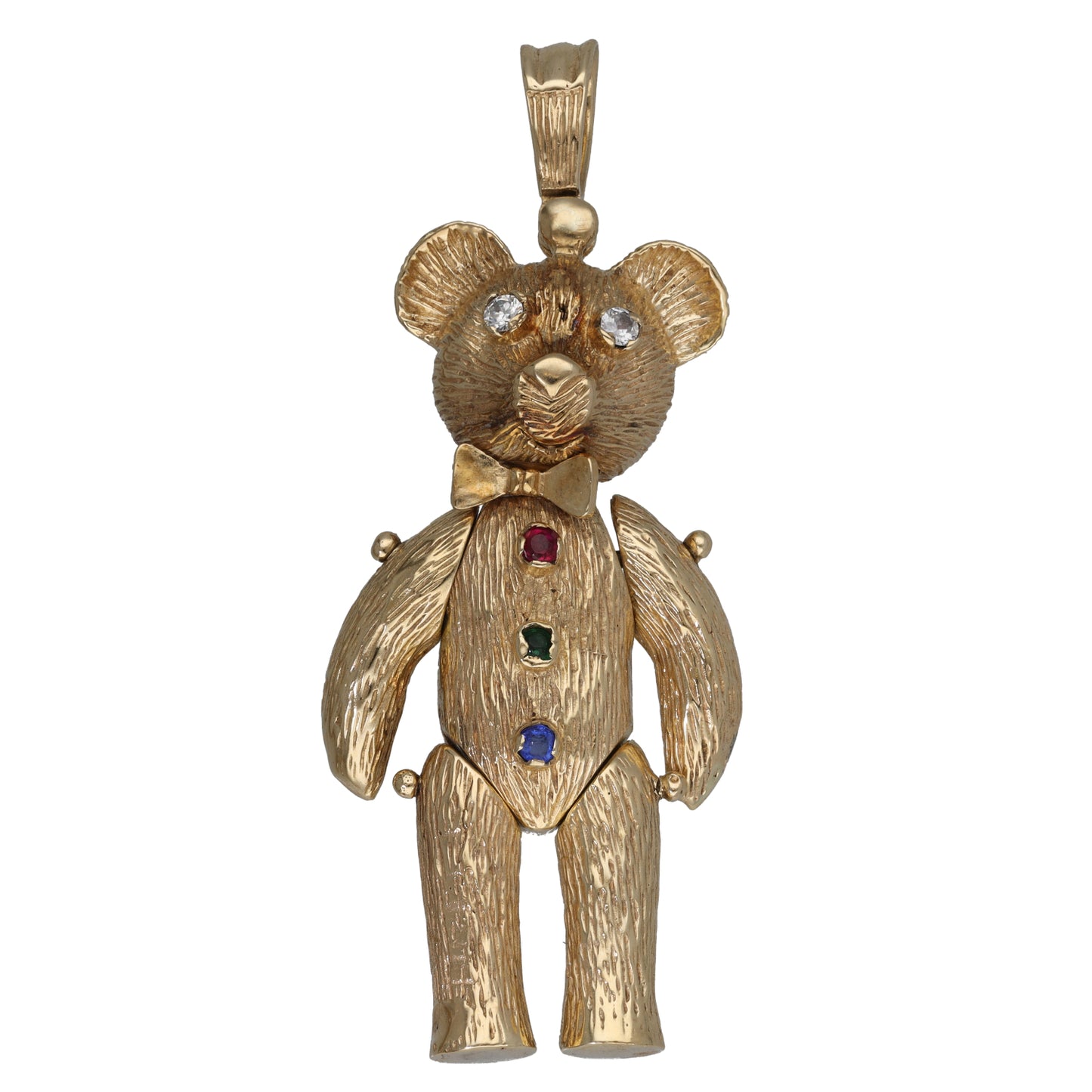 9ct Gold Imitation Gems Teddy Bear Pendant