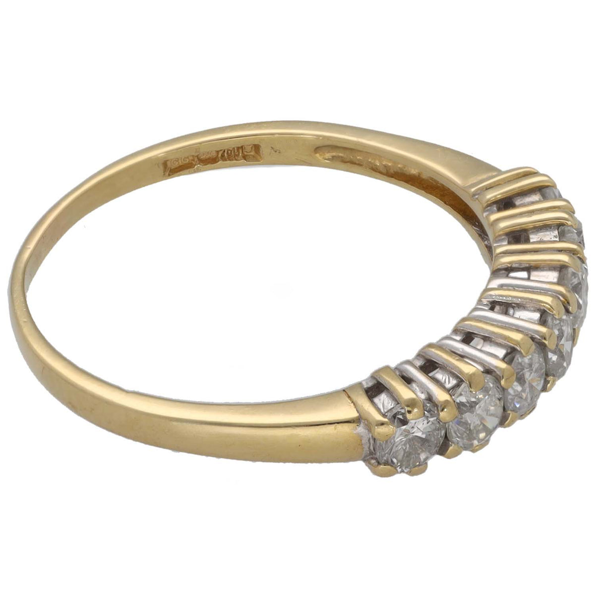 18ct Gold 0.49ct Diamond Half Eternity Ring Size R