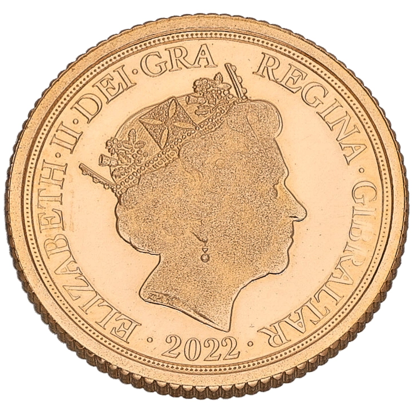 22ct Gold Queen Elizabeth II Quarter Sovereign Coin 2022