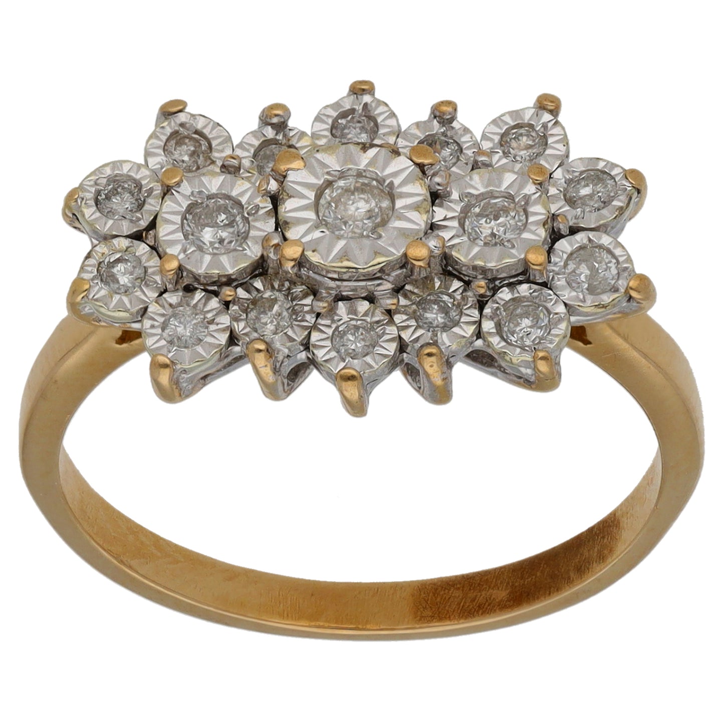 9ct Gold 0.25ct Diamond Dress/Cocktail Ring Size O