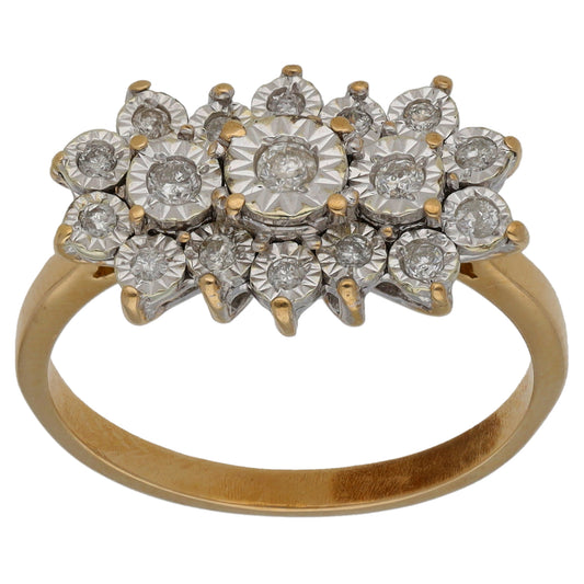 9ct Gold 0.25ct Diamond Dress/Cocktail Ring Size O