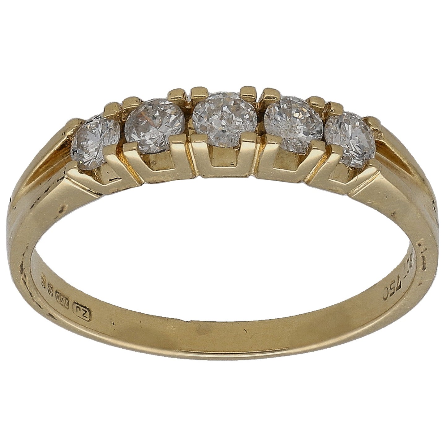 18ct Gold 0.35ct Diamond Half Eternity Ring Size M