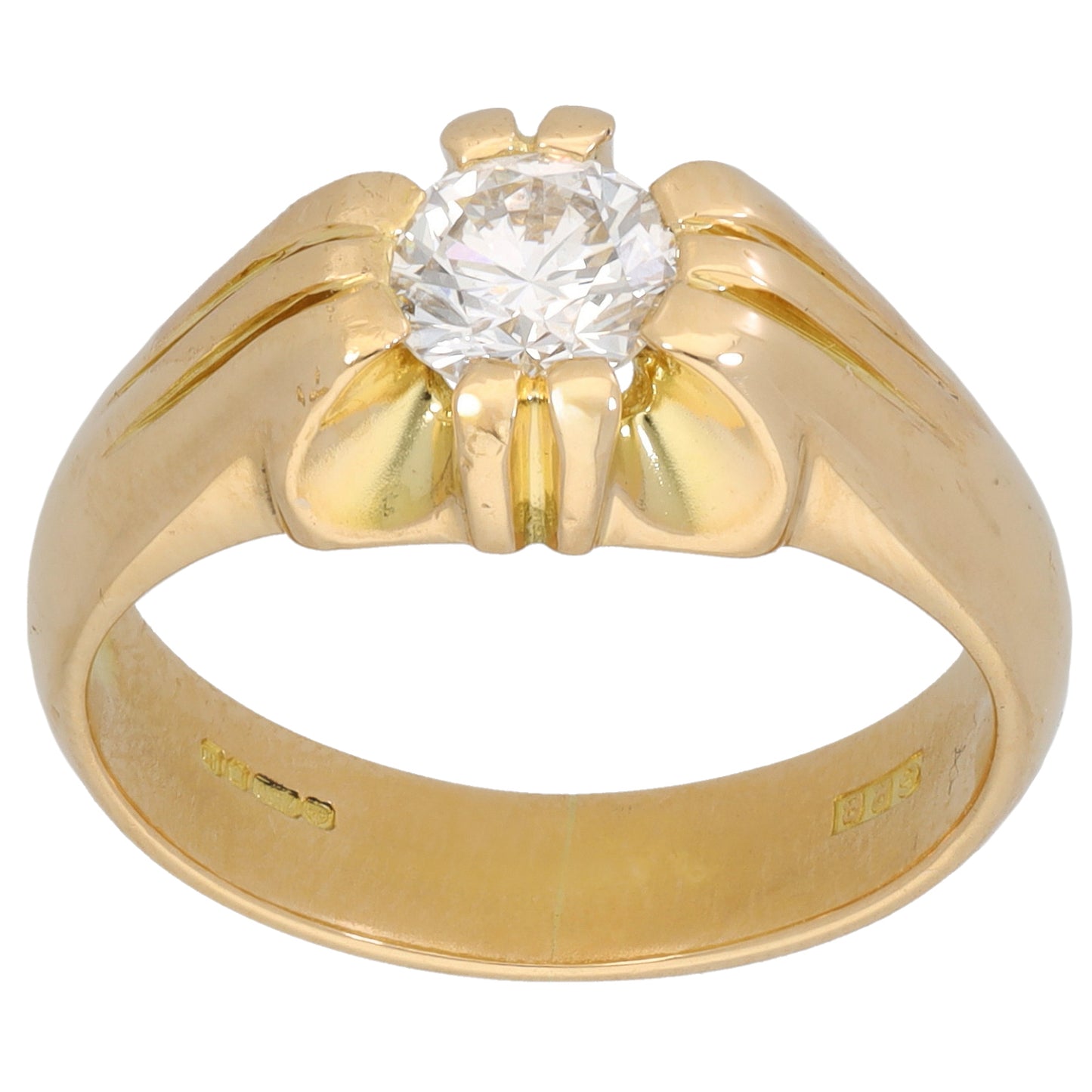 18ct Gold 0.70ct Diamond Solitaire Ring Size M