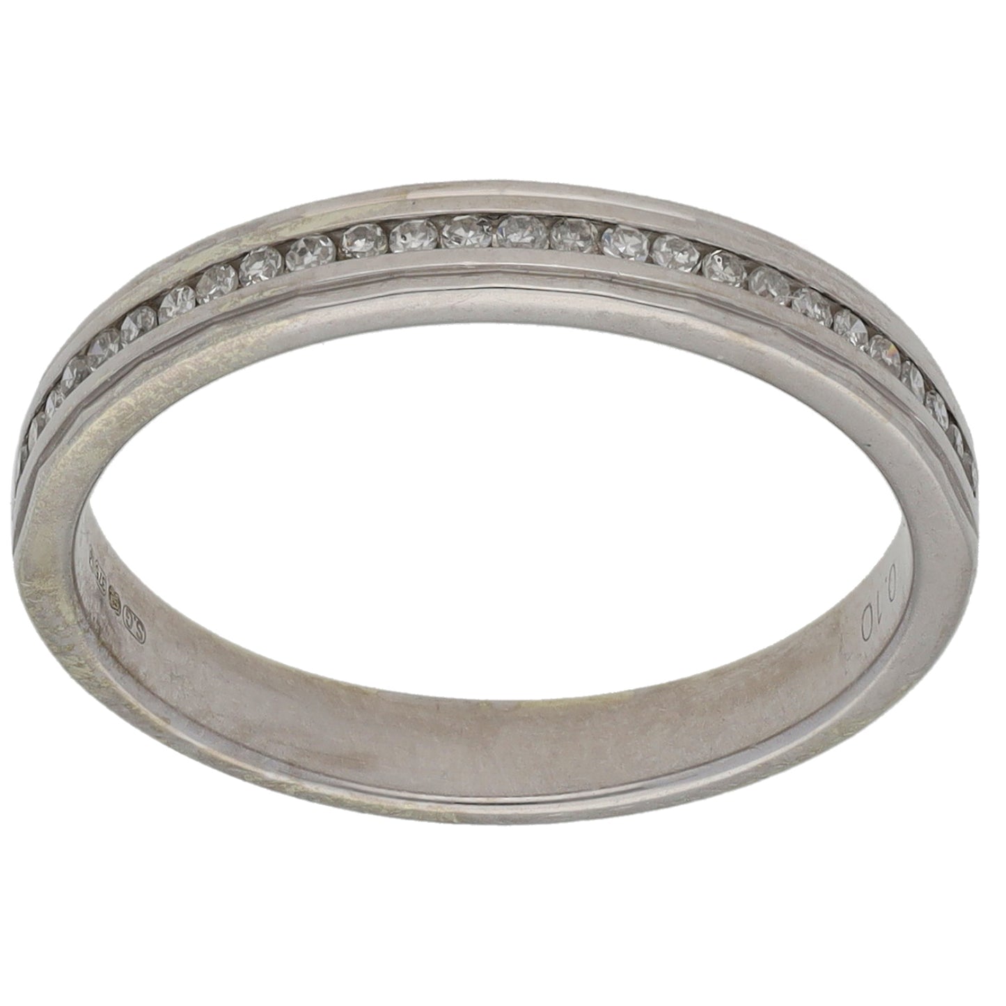 9ct White Gold 0.10ct Diamond Half Eternity Ring Size L