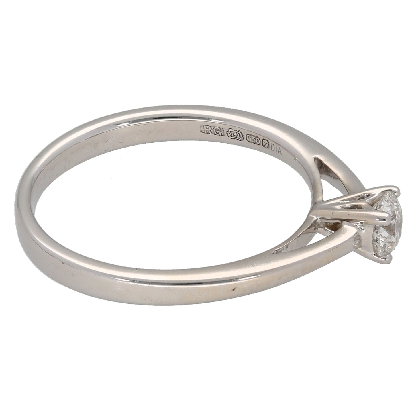 18ct White Gold 0.23ct Diamond Solitaire Ring Size L