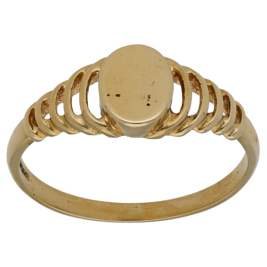 9ct Gold Plain Signet Ring Size P