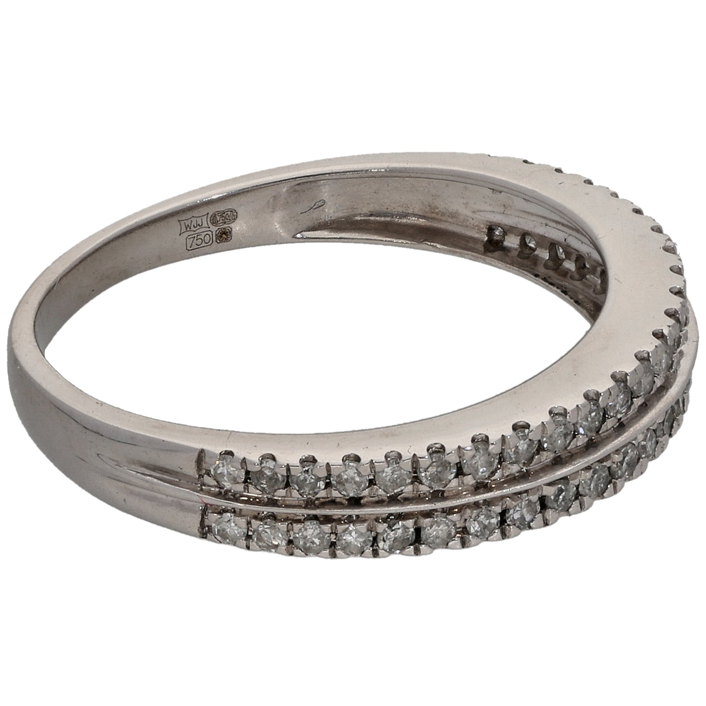 18ct White Gold 0.25ct Diamond Half Eternity Ring Size K