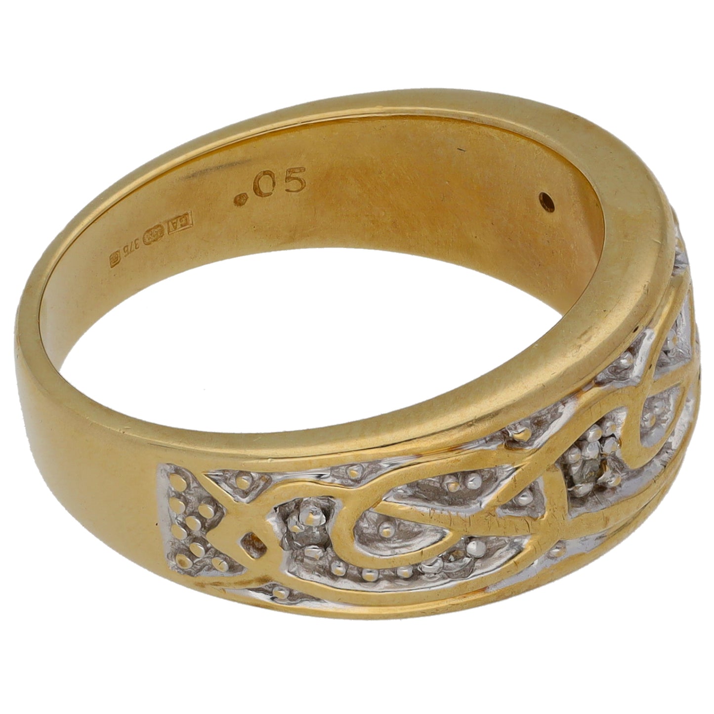 9ct Gold 0.05ct Diamond Alternative Ring Size O