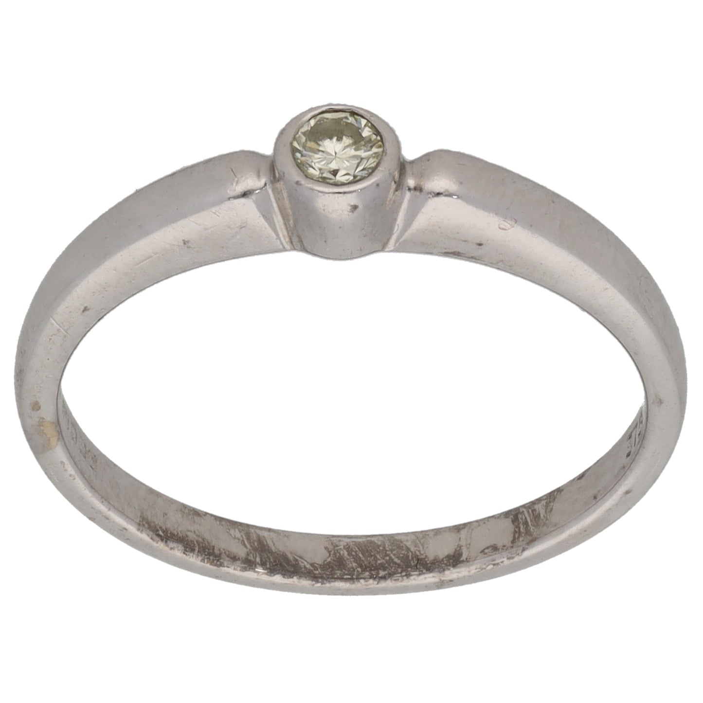 9ct White Gold 0.10ct Diamond Solitaire Ring Size N