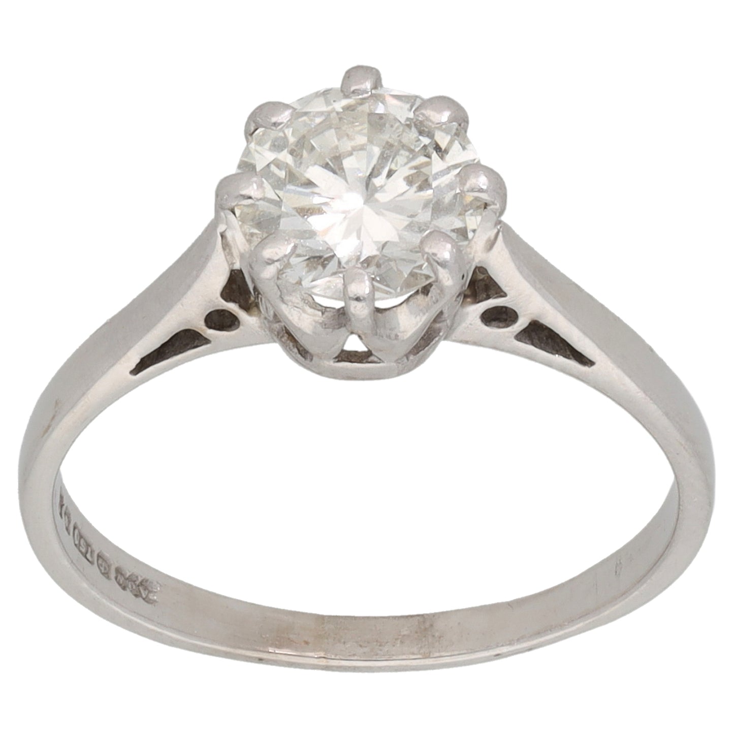 18ct White Gold 0.92ct Diamond Solitaire Ring Size L