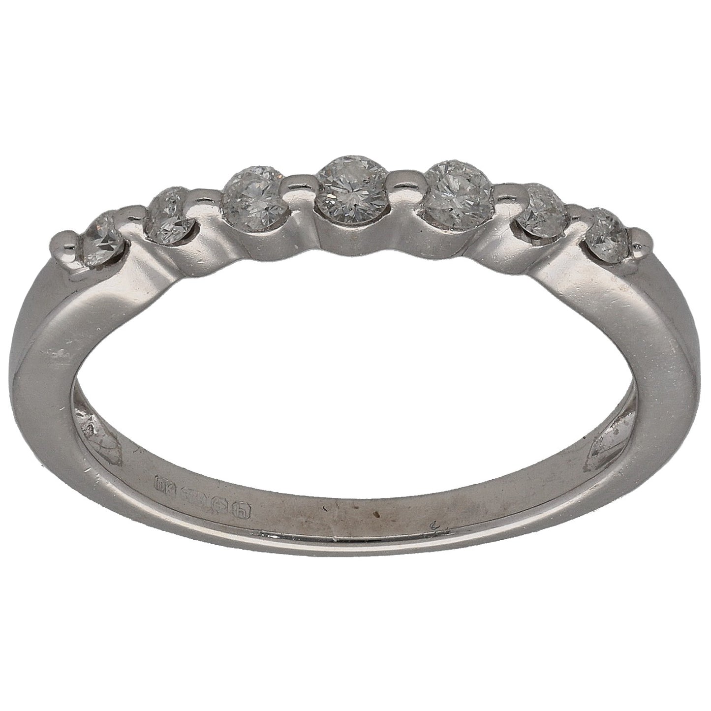 9ct White Gold 0.18ct Diamond Half Eternity Ring Size N