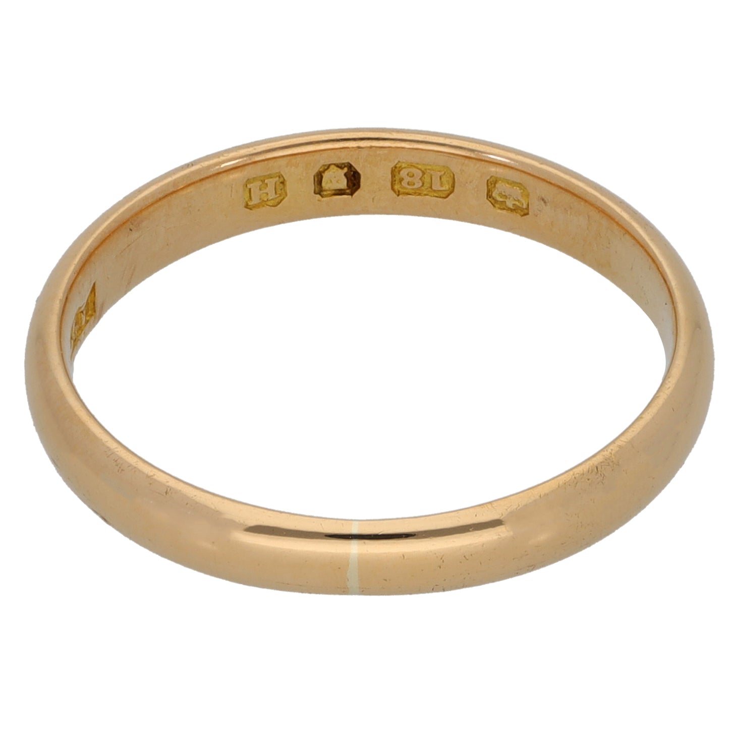 18ct Gold Plain Wedding Ring Size R