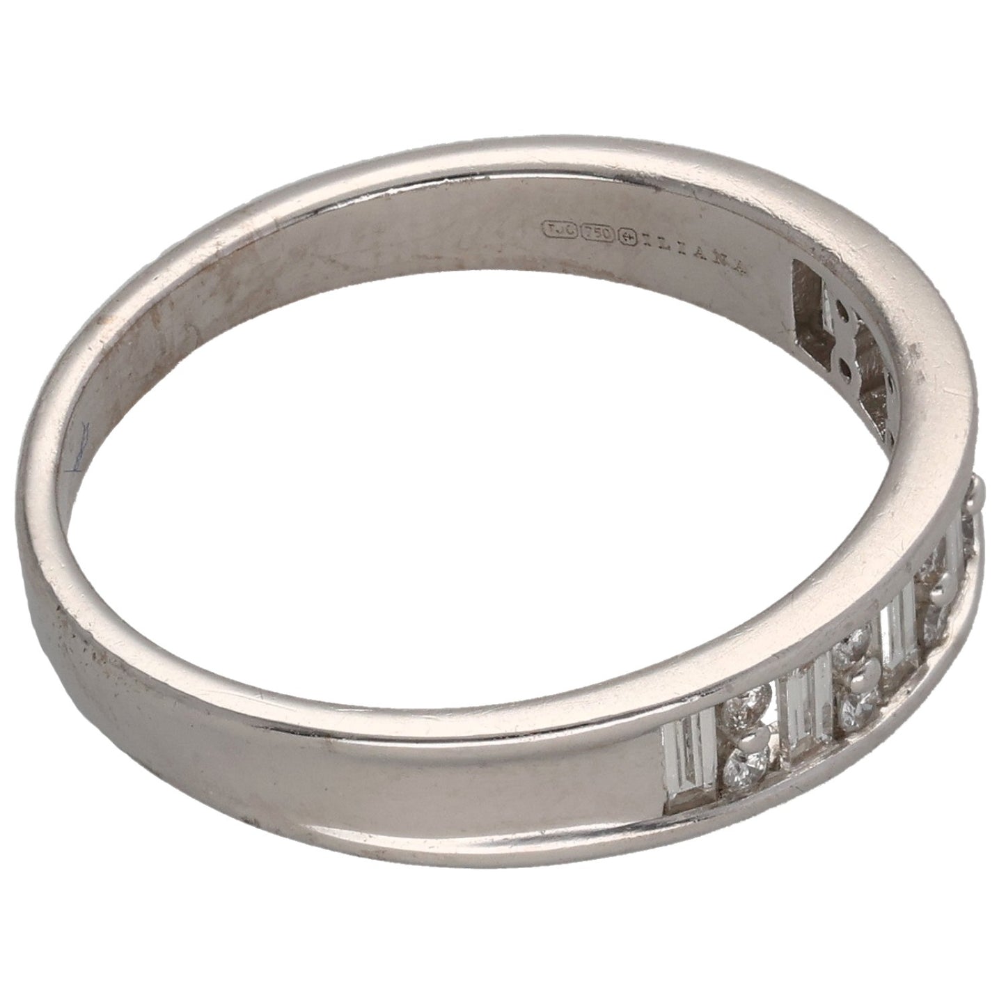 18ct White Gold 0.33ct Diamond Half Eternity Ring Size R