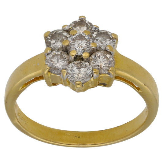 18ct Gold 1.00ct Diamond Dress/Cocktail Ring Size O