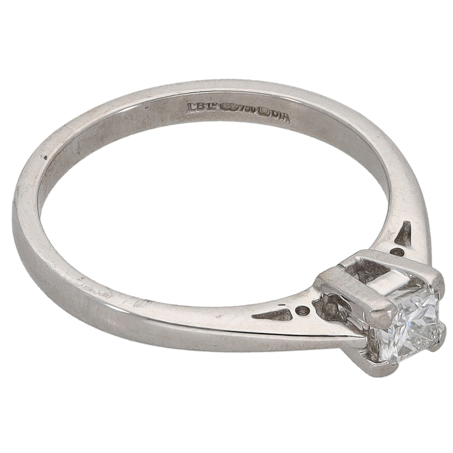 18ct White Gold 0.25ct Diamond Solitaire Ring Size L