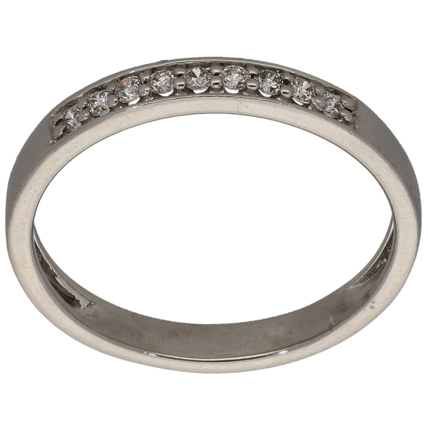 Platinum 0.10ct Diamond Half Eternity Ring Size L