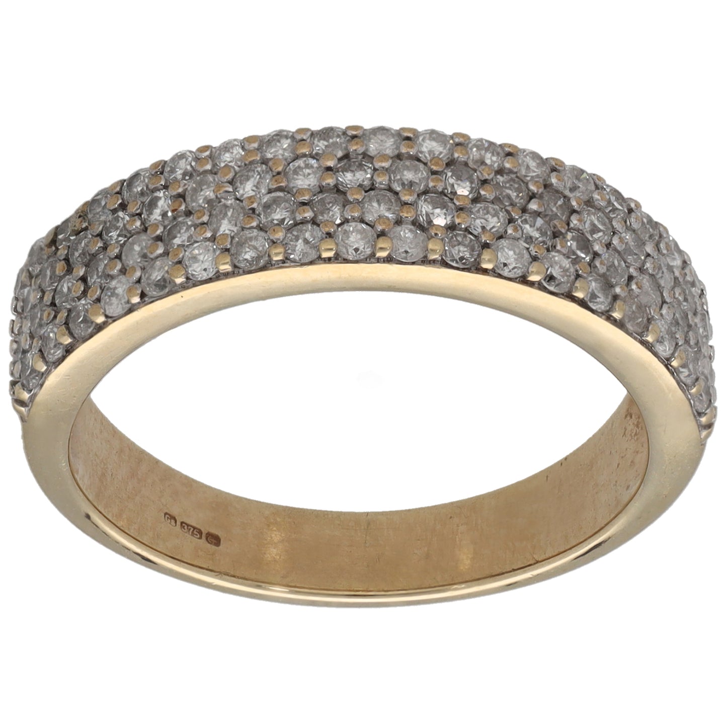 9ct Gold 0.74ct Diamond Dress/Cocktail Ring Size N