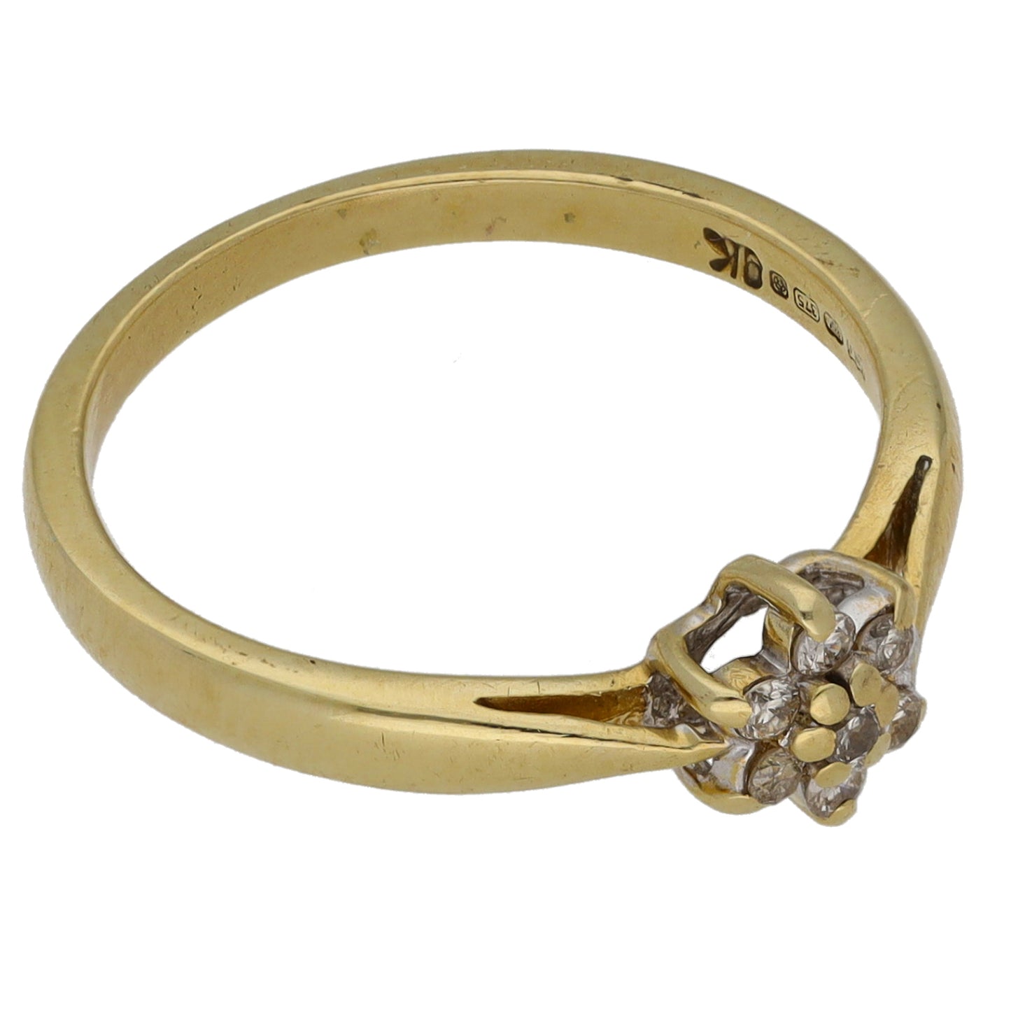 9ct Gold 0.10ct Diamond Cluster Ring Size L