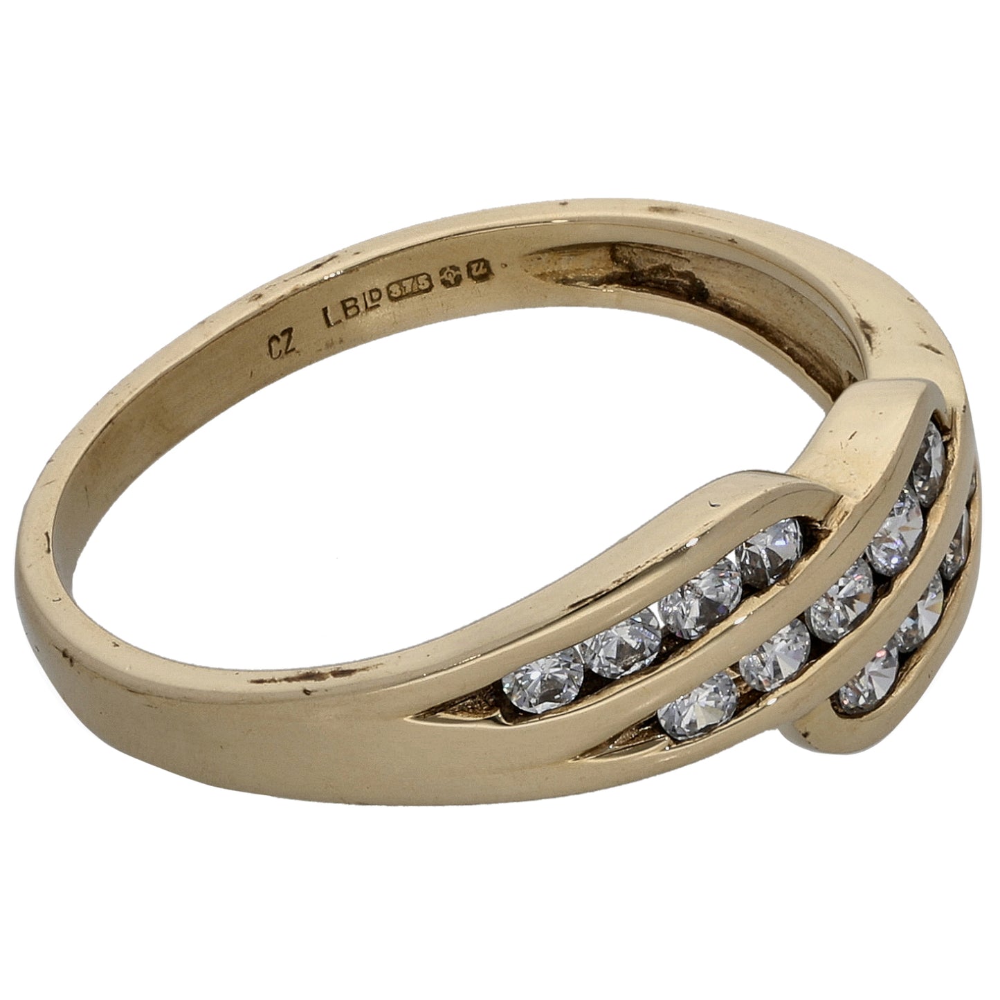 9ct Gold Cubic Zirconia Dress/Cocktail Ring Size N