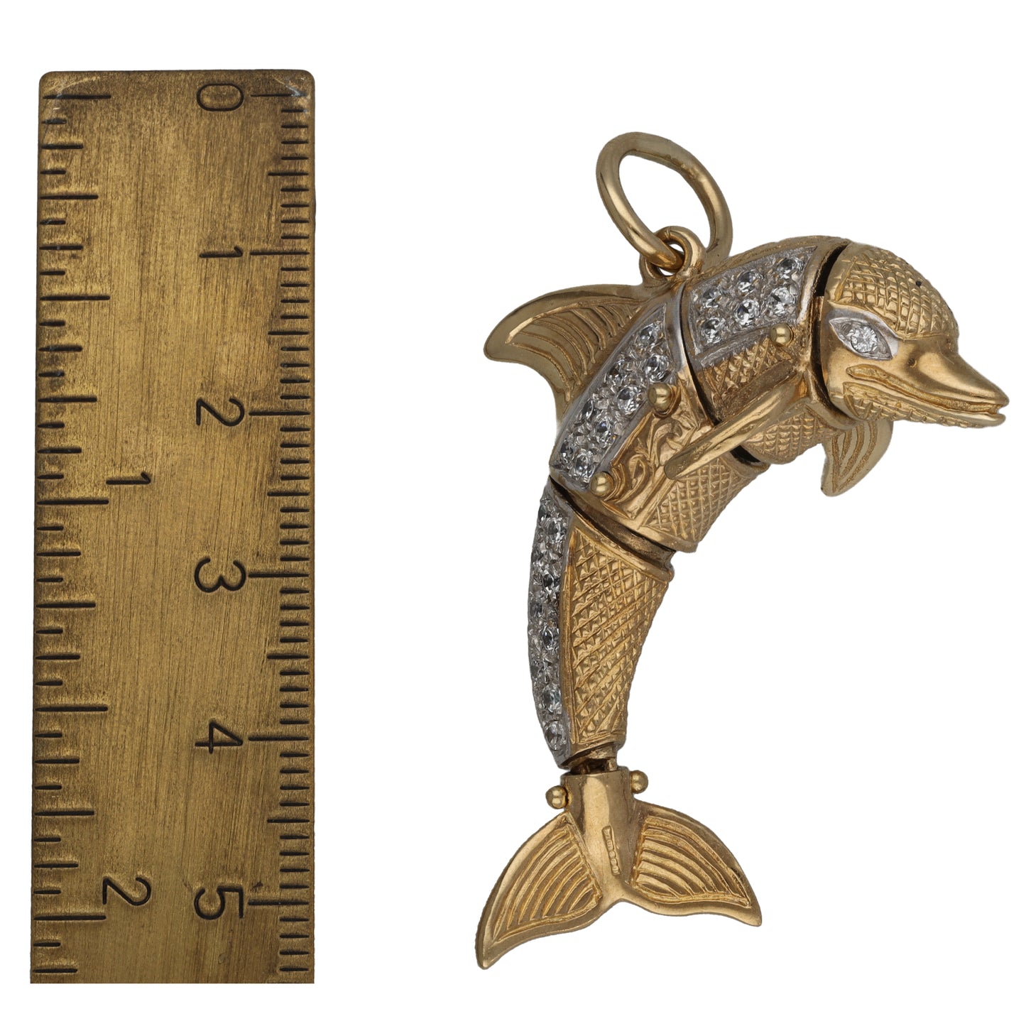 9ct Gold Cubic Zirconia Dolphin Pendant