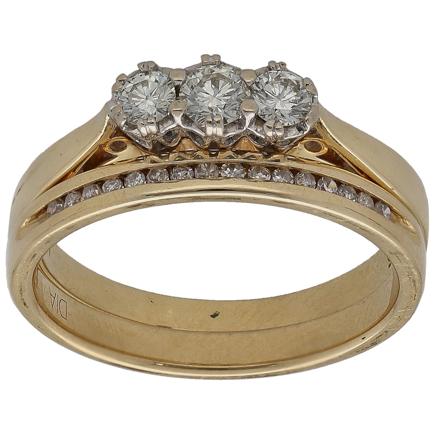 18ct Gold 0.41ct Diamond Ring Set Size L