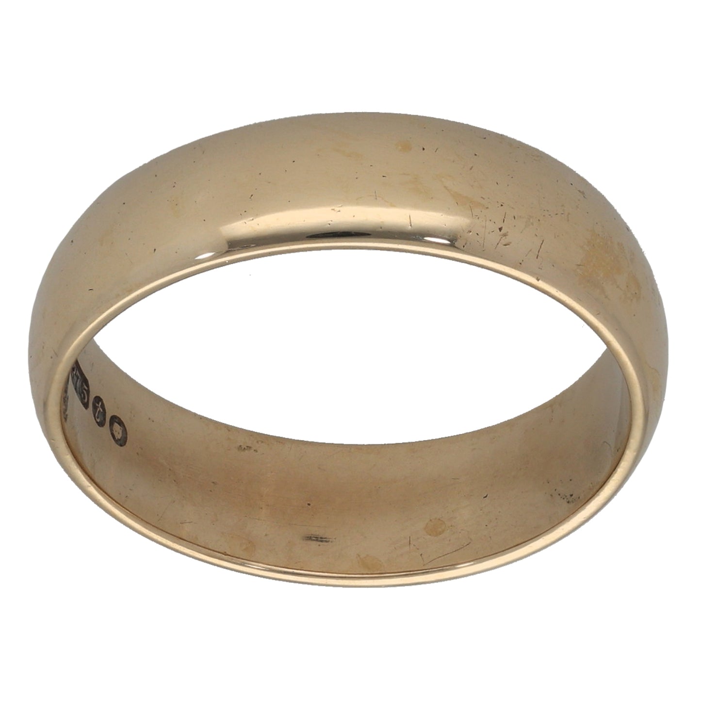 9ct Gold Plain Wedding Ring Size P