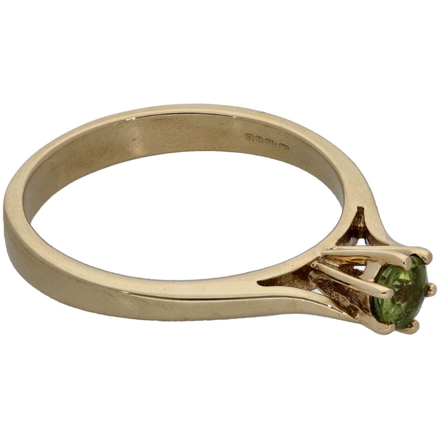 9ct Gold Peridot Single Stone Ring Size N