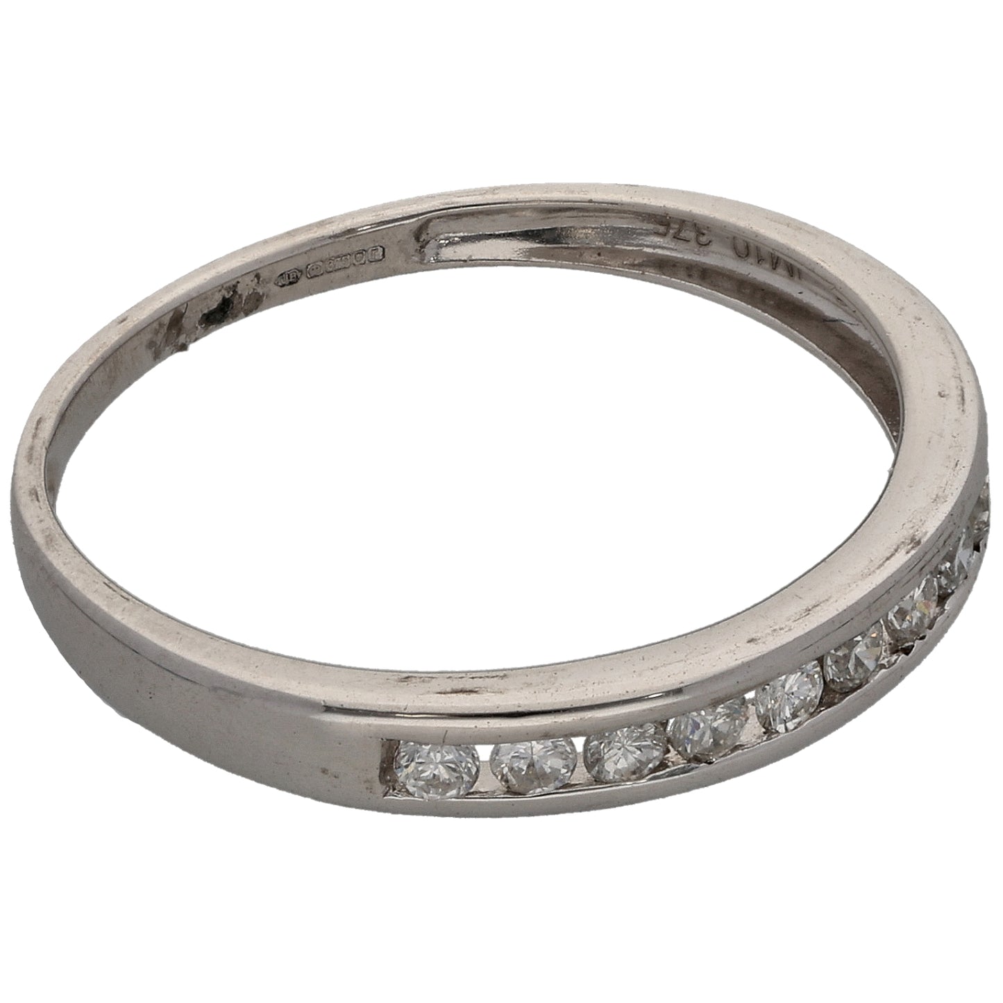 9ct White Gold 0.25ct Diamond Half Eternity Ring Size N
