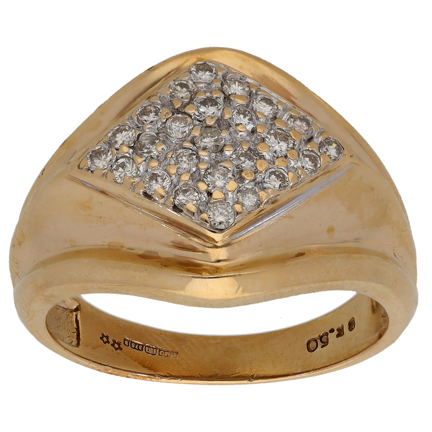 9ct Gold 0.48ct Diamond Dress/Cocktail Ring Size U