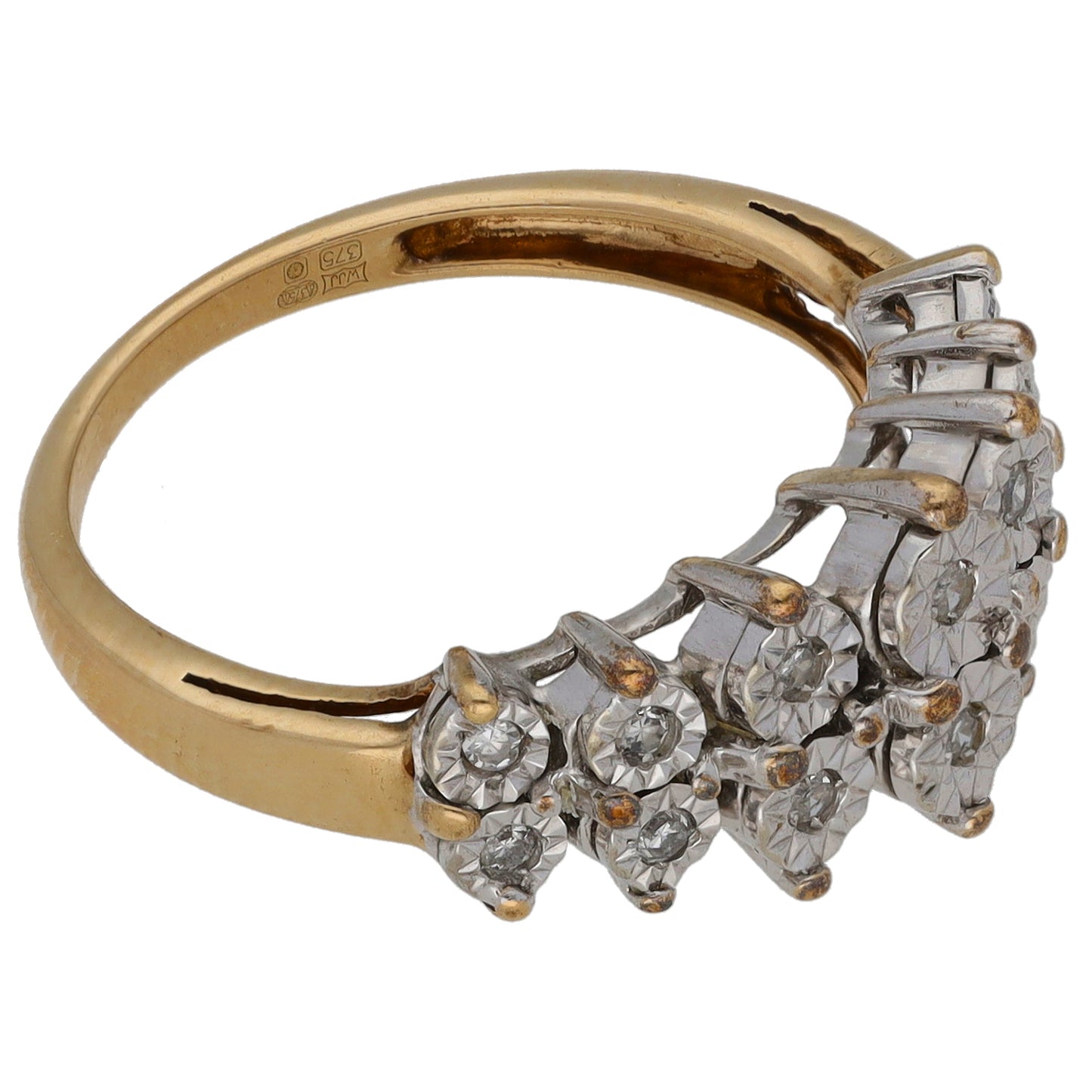 9ct Gold 0.10ct Diamond Half Eternity Ring Size K