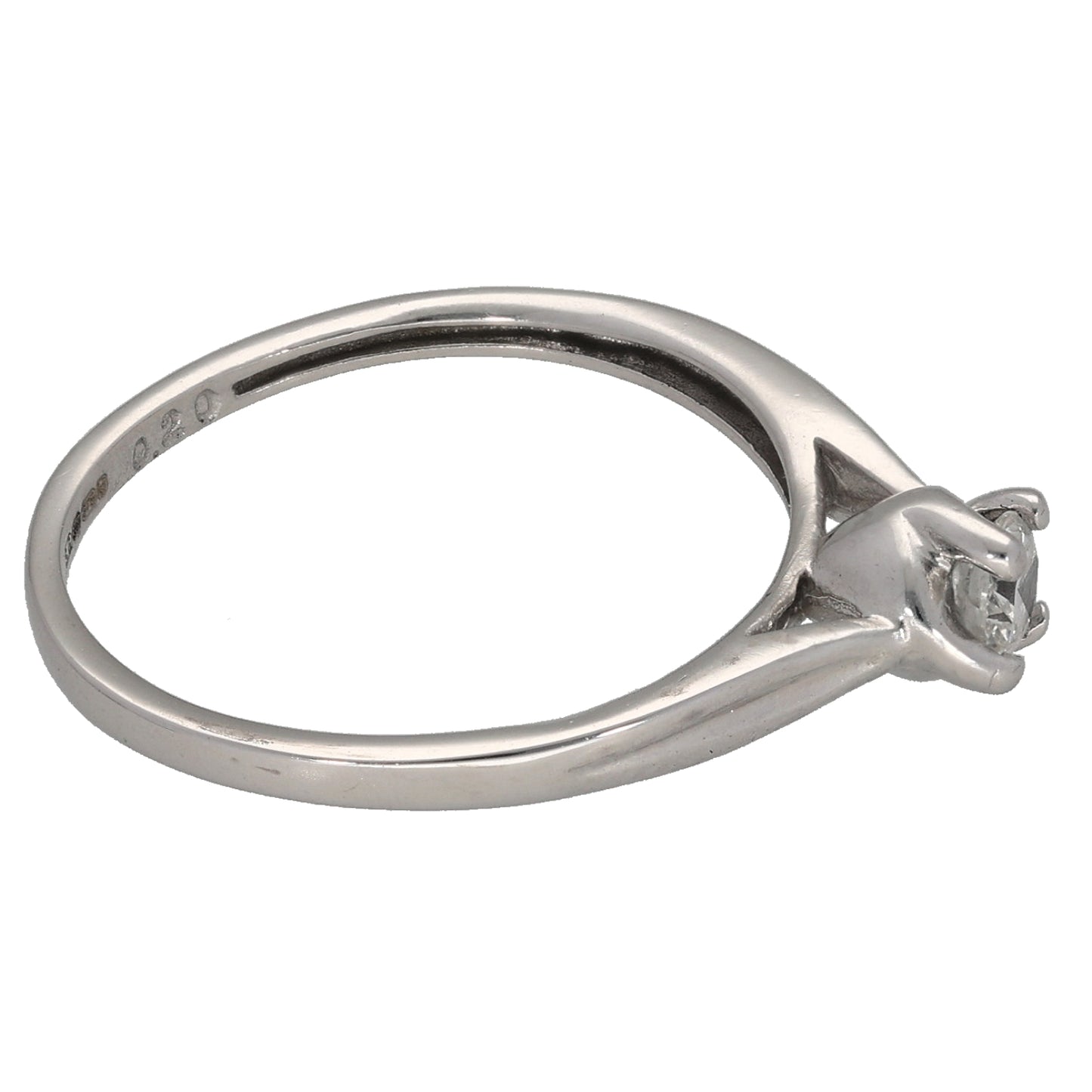 9ct White Gold 0.20ct Diamond Solitaire Ring Size M