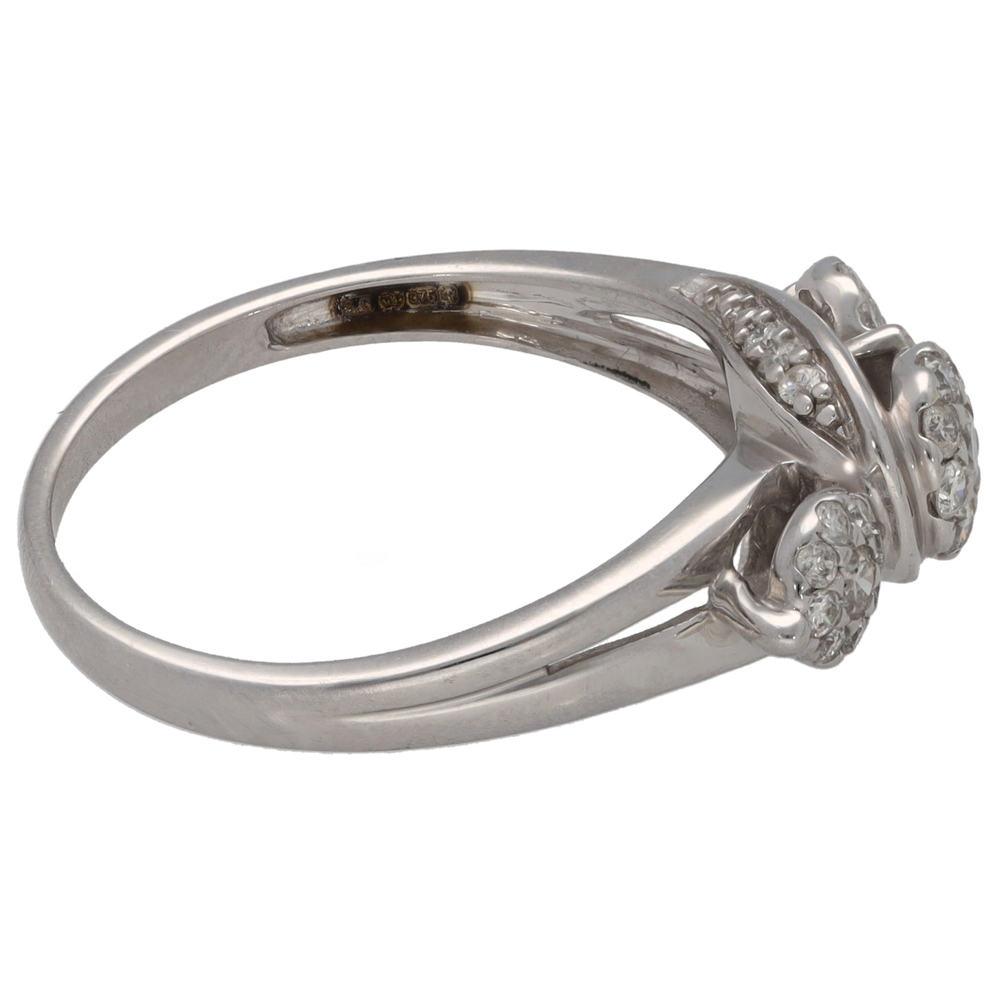 9ct White Gold 0.50ct Diamond Dress/Cocktail Ring Size S