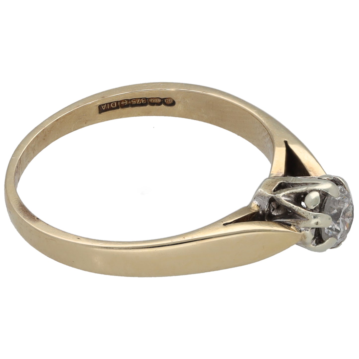 9ct Gold 0.25ct Diamond Solitaire Ring Size M
