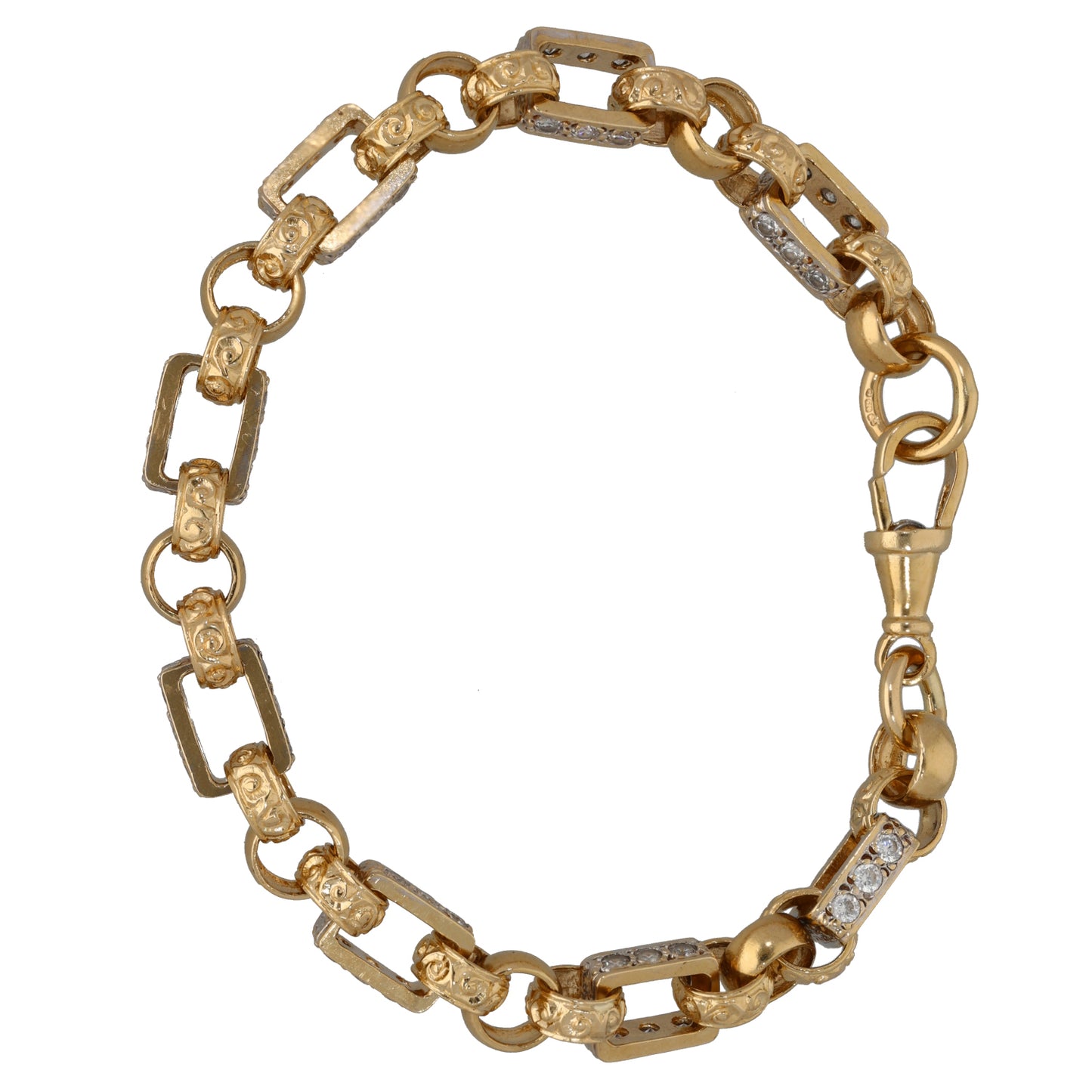 9ct Gold Cubic Zirconia Belcher Bracelet