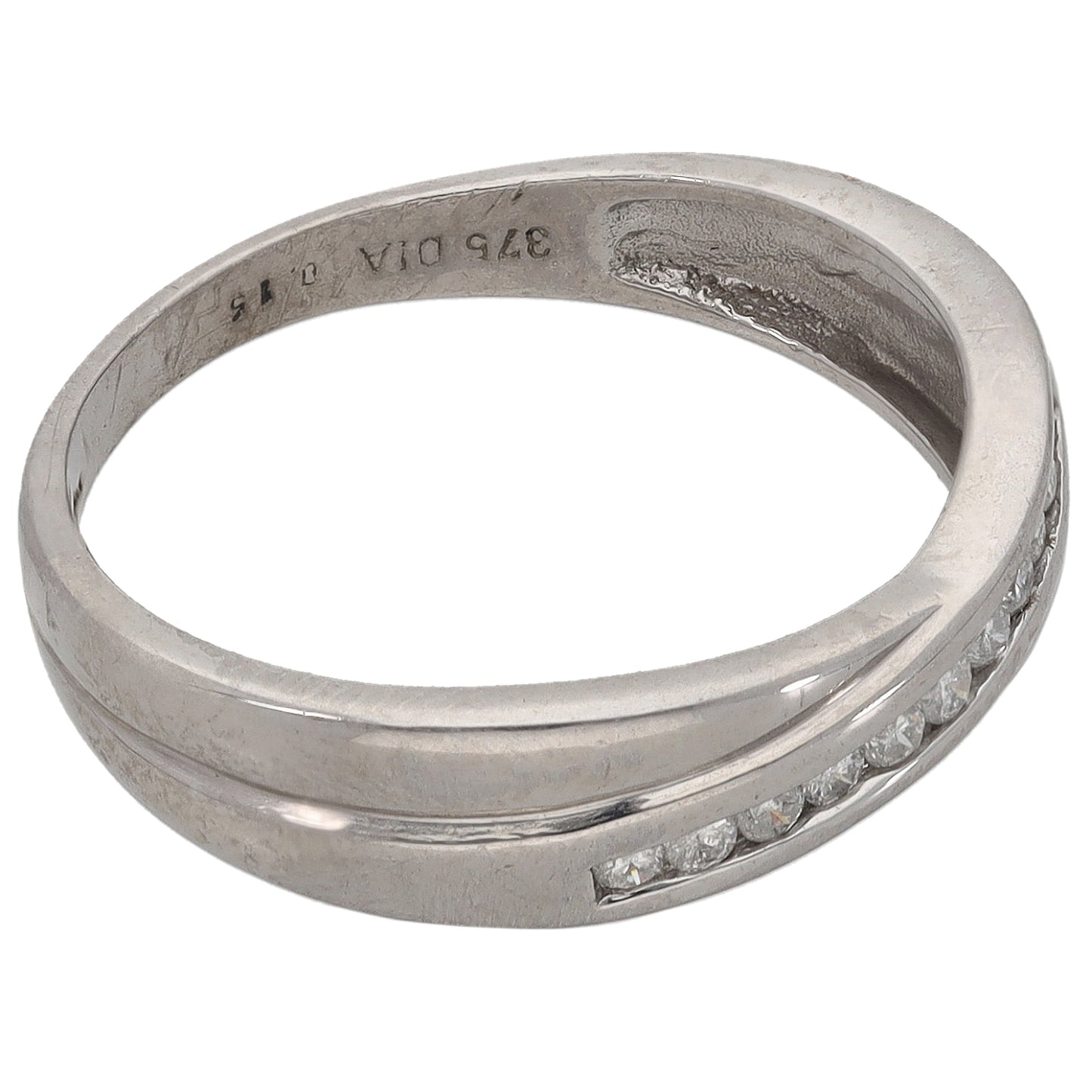 9ct White Gold 0.15ct Diamond Half Eternity Ring Size N