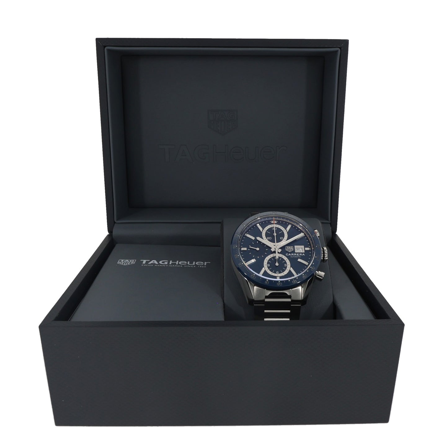 Tag Heuer Carrera CBM2112-0, blue dial, stainless steel box image