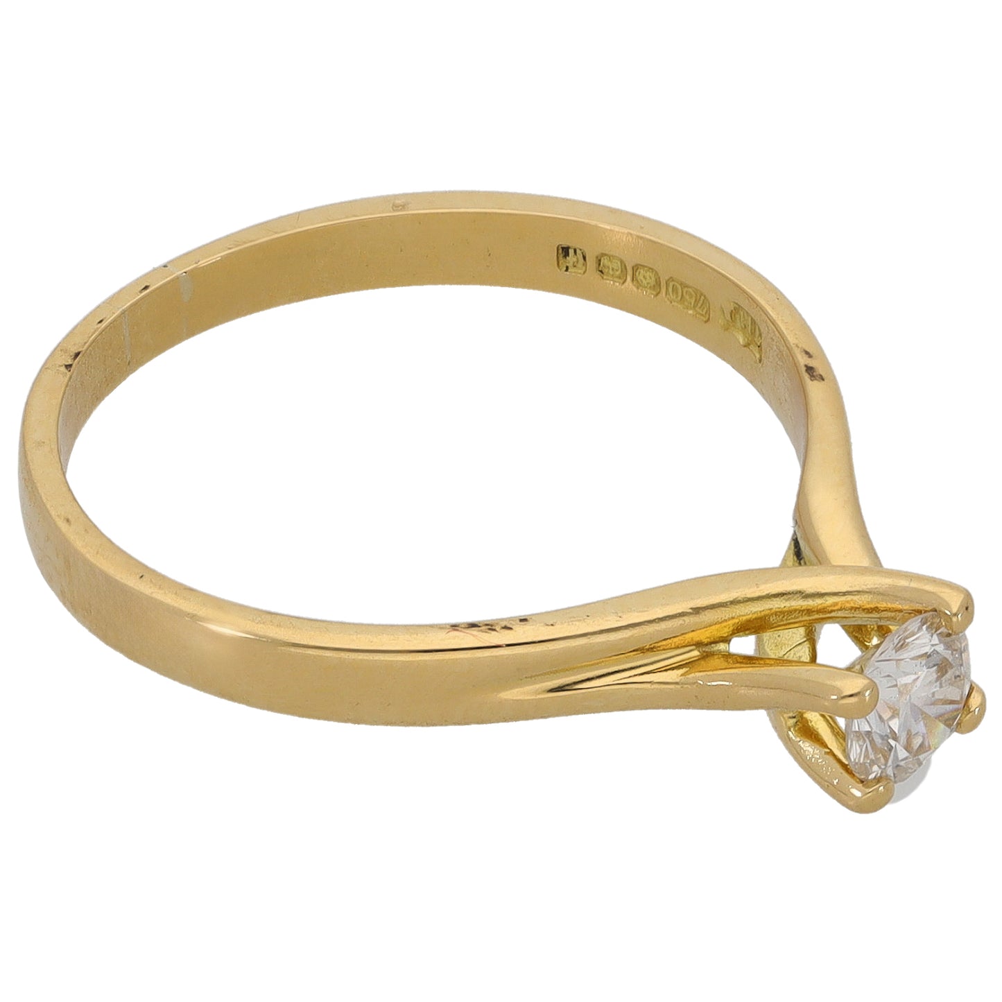 18ct Gold 0.31ct Diamond Solitaire Ring Size N