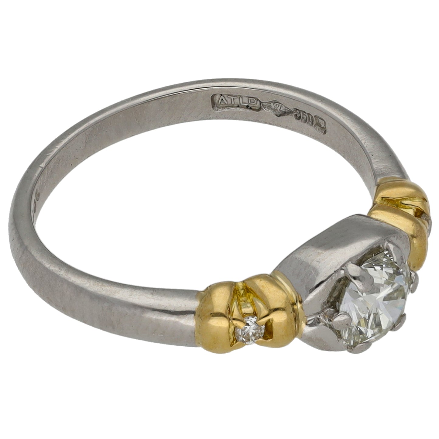 Platinum 0.50ct Diamond Trilogy Ring Size L